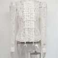 Tossy Summer Lace Printed Shirts Tops Female Hollow Out - View 10 | SAMAG