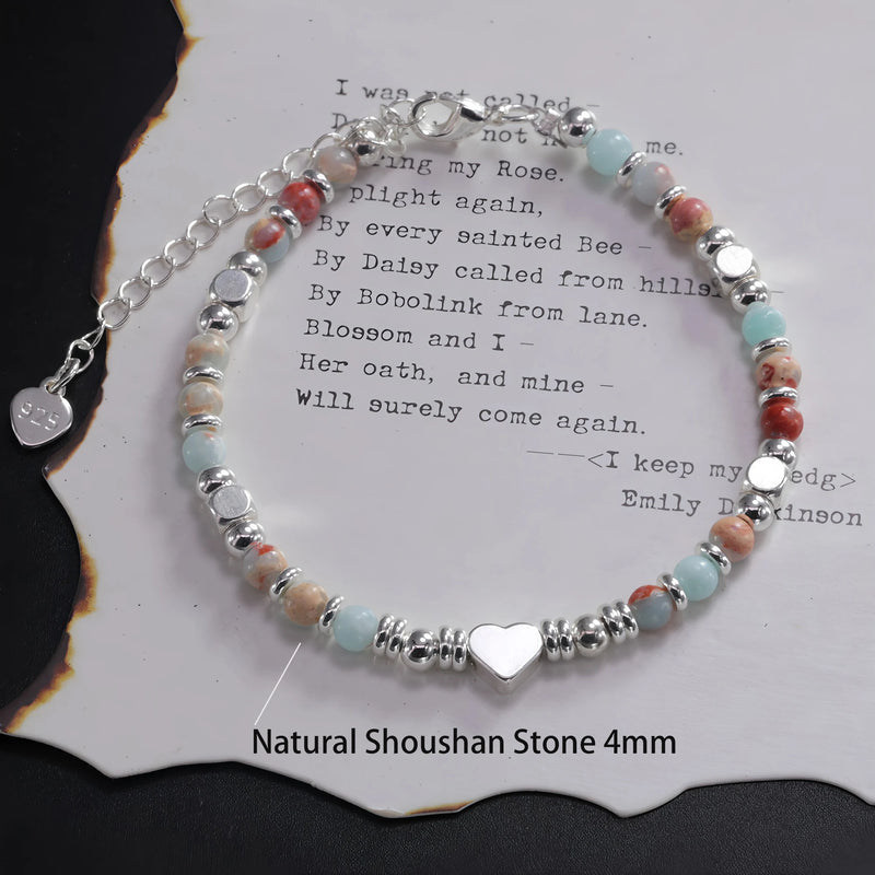 VENTFILLE 925 Sterling Silver Thai Silver Bracelet for Women Vintage Geometric Heart Love Lucky Punk Jewelry 2023 New Dropship
