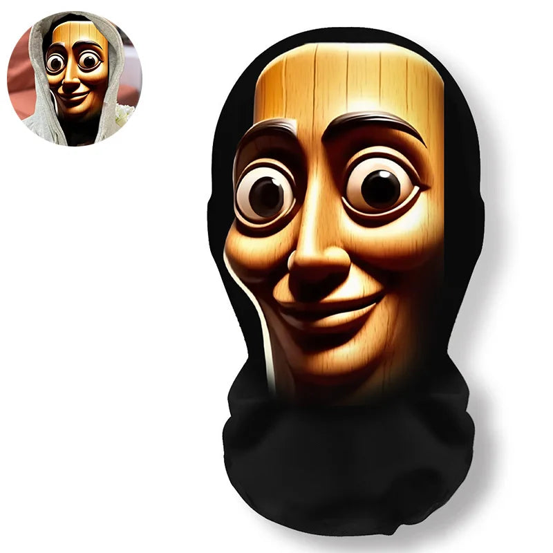 Tung Tung Tung Sahur Riding Mask Funny Breathable Mesh Fabric Mask 3D Mask Cosplay Italian Brainrot Anime Action