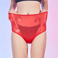 Sexy Unisex Oil Shiny Sheer See Through Boxer High Elastic Safety Short Smooth Bottom Wear Glossy Ultrathin Underwear Slim  Body