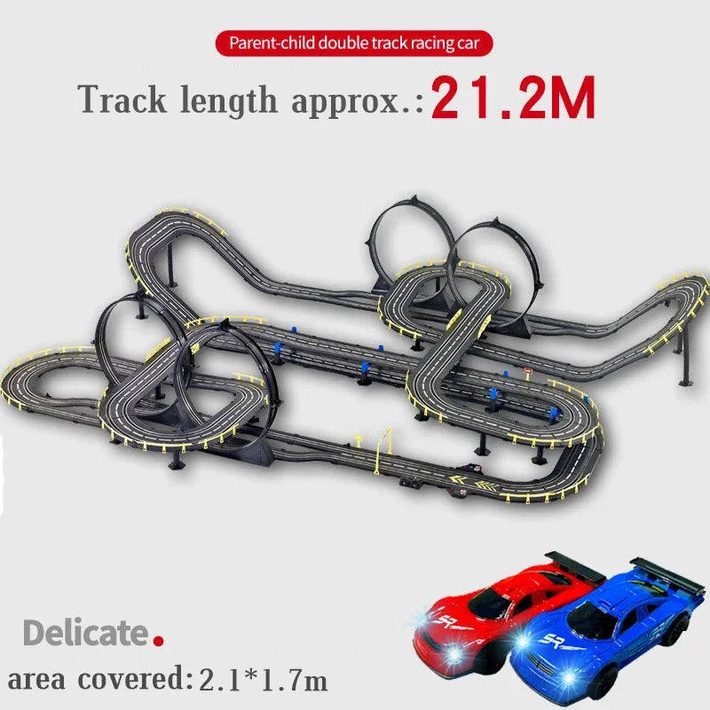 Electric Rail Car 1:43 Double Remote Control Racing Track Toy Automatic Racing Electric Track Children Christmas Gift
