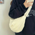 Minimalist Crescent Nylon Crossbody Bag Casual Hobo Sling Bag Lightweight Spacious Fold Dumpling Bags for Men Women Travel Daily
