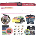 Maxcatch Elegant Fly Fishing Rod Combo 6'6"/9' 2/5WT Fly Rod Reel Line Flies Lures Kit Storage Box Travel Fishing Set Trout Bass