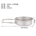 Camping Titanium Fry Pot 350ml 500ml Ultralight Cooking Pan Small Folding Handle