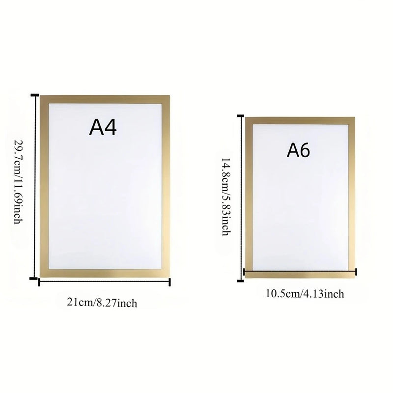 3pcs Magnetic Wall Frame, Self-Adhesive & Removable for Photos Notes, Black White Matte Minimalist Home Office Decor