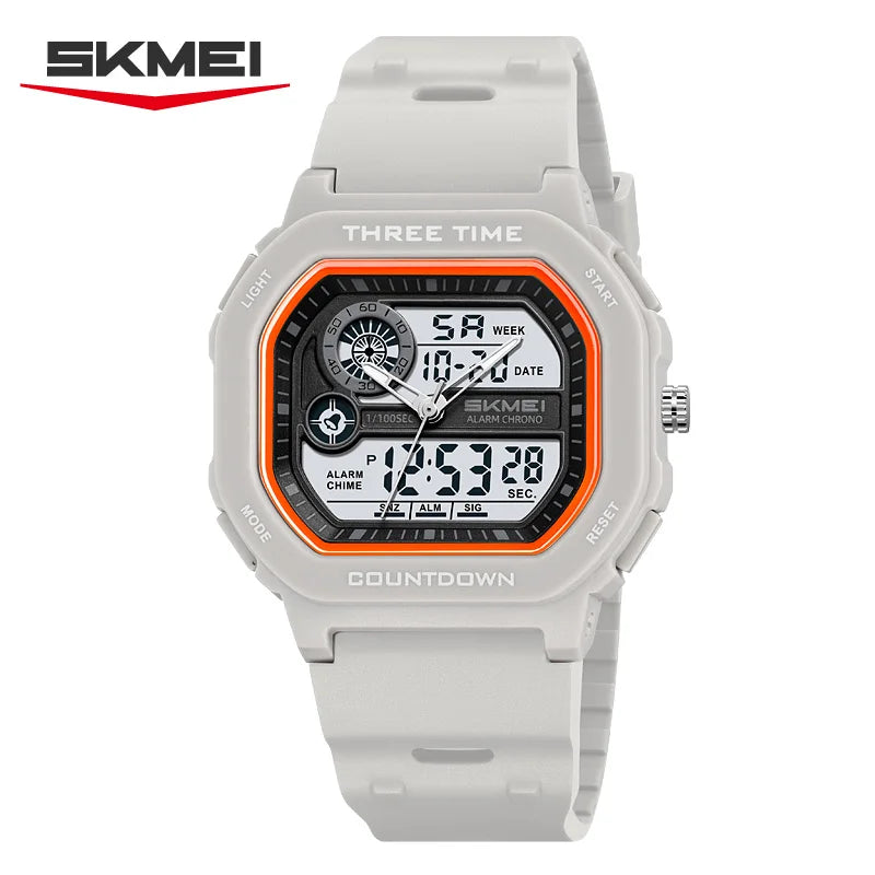 SKMEI 2641 Military Countdown Mens Wristwatches Chrono Alarm Watches Dual-display Digital Watch for Men Waterproof Relojes