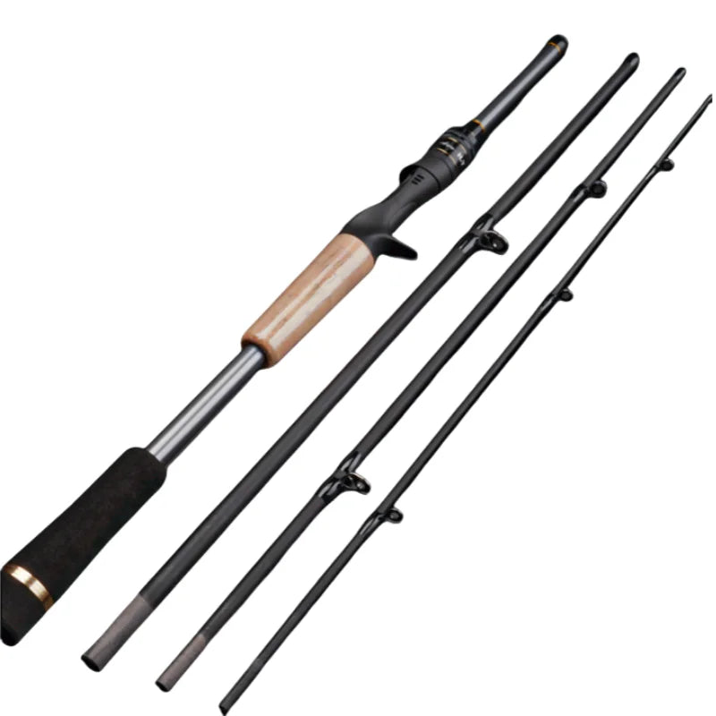 Ultra-Short Portable Travel Fishing Rod 1.98m/2.1m 4 Section 100% High Carbon Lure Rod 4-25g Power Spinning/Casting