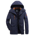 Men's Casual Winter Thick Warm Parkas Windproof Overcoats Male Fashion Hooded Cotton-padded Down Jackets Outdoors Long Coats