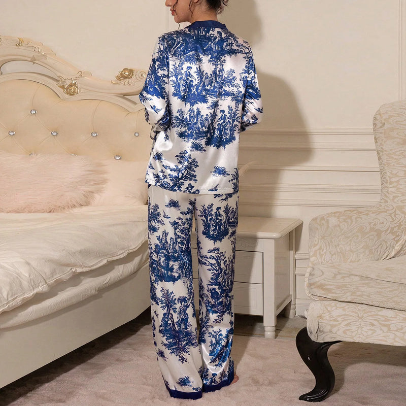 Long Sleeve Pajamas Women Woman Set Home Wear Big Size | SAMAG