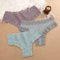 3Pcs/set Women Cotton Lace Panties Floral Intimate Underwear Trendy Patchwork Lace Briefs Female Soft Underpants Lingerie S-XL