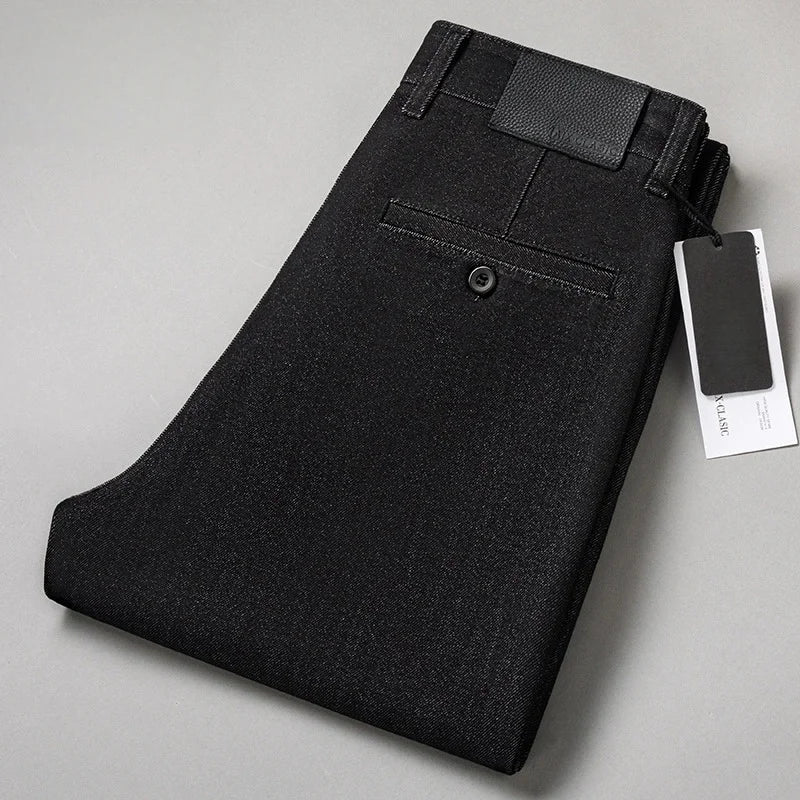 Men's Straight Leg Jeans Streetwear Blue/Black Casual | SAMAG
