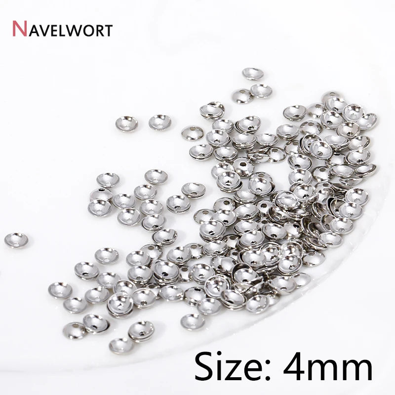 3mm/4mm 14K Gold Plated Brass Tiny Bead Caps For DIY Bracelet Necklace Making Findings Accessories,Supplies For Jewelry