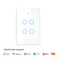 MOES Tuya ZigBee Light Switch Touch Glass Panel Fireproof Neutral Wire Required Remote Control Work With Alexa Google Home