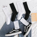 6 Pairs Middle Tube Socks For Men Solid Colour In White | SAMAG