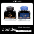 Ostrich 2-Series Fountain Pen Ink, 48ml - Non-clogging Carbon-Free in 4 Colors (Black/Blue/Blue-Black/Red)