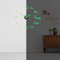 Wall Clock Frameless DIY 3D Luminous Digital Clock Wall Stickers Mute Clock for Living Room Bedroom Office Wall Decor