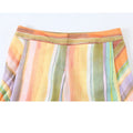 HH Fashion 2026 Women's Colorful Striped Two-Piece Set Summer Halter Neck Crop Top+Wide Leg Pants Resort Beach Outfit