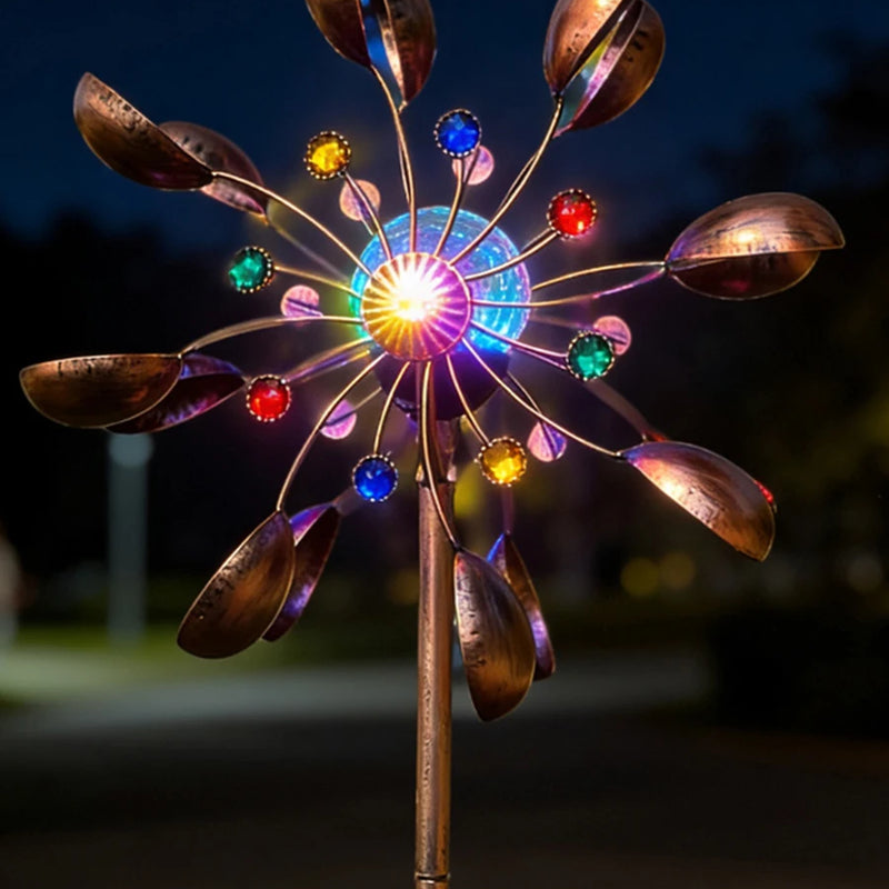 360° Rotating Garden Windmill Wind Chime Outdoor Solar-Powered Windmill Decor Perfect for Backyard Lawns Housewarming Gift