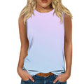 New Gradient Color 3D Print Tank Tops Women O-Neck Casual Vest Off Shoulder Y2k Sleeveless Top Harajuku Camisole Woman Clothing