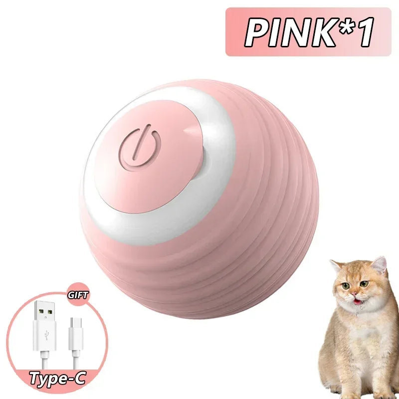 Cat Toys Pet Toy Supplies Accessories for Cats Spinning Ball Electric Interactive USB Charging Cat Ball Products Home Garden