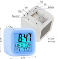 Alarm Clock with 7 Color Changing Night Light, Digital Kid Alarm Clocks with Snooze, Wake Up Digital Clock , Temperature