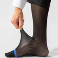 7 Pairs Man Short Silk Socks Business Thin Nylon Striped | SAMAG