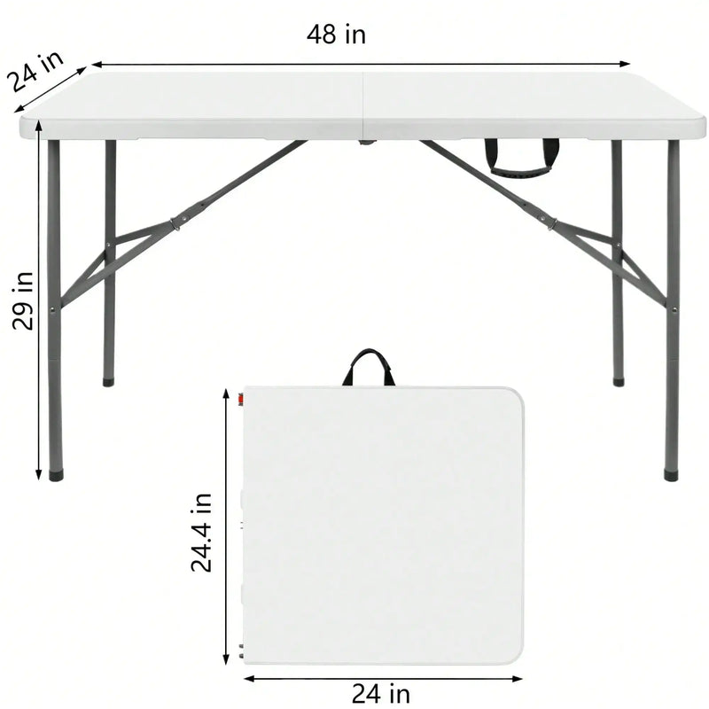 4FT/6FT Plastic Folding Table, Shooting Table, HDPE Portable Picnic Table Outdoor, For Camping, Party, Wedding, Picnic