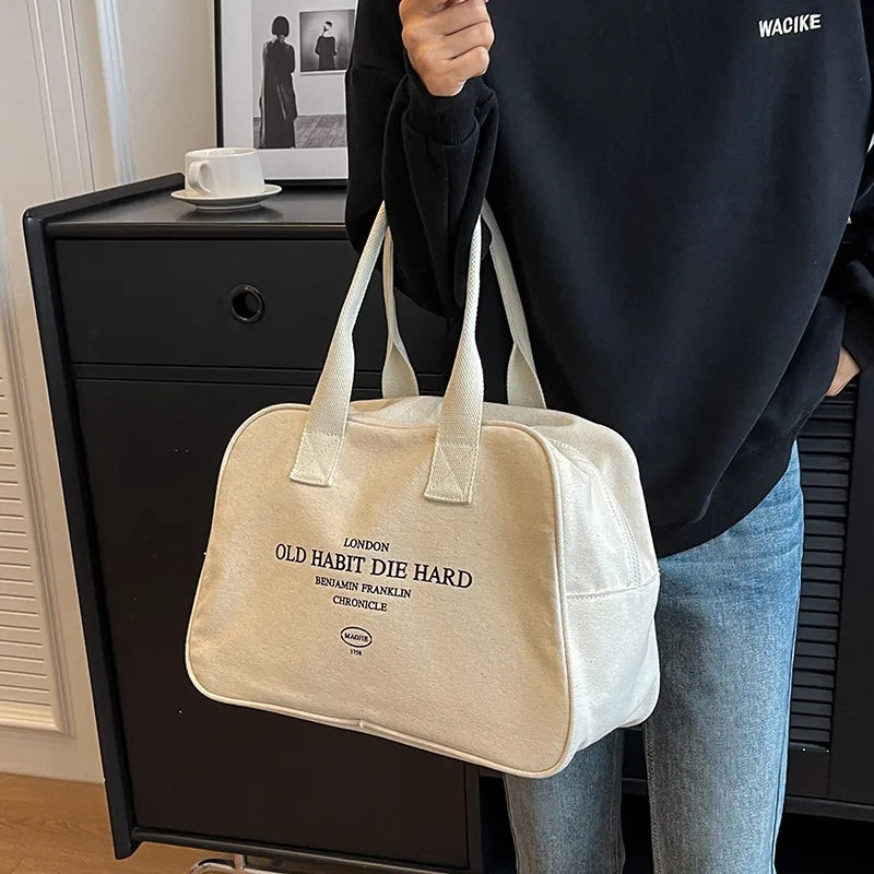 Retro Boston Bag Travel Bag 2025 New Fashion Tote Bag Lightweight Short-haul Tote Bag Large Capacity Shoulder Bag Hobo