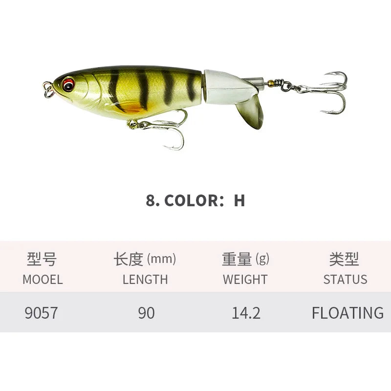 90mm 14g Rotating Tail Fishing Lures Flexible Whopper | SAMAG