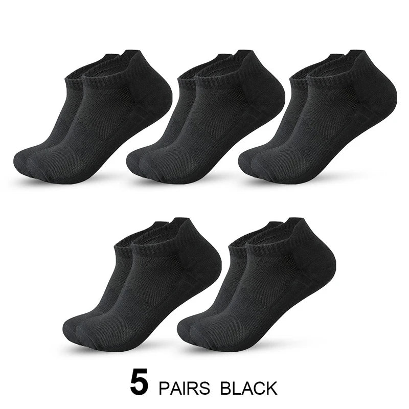 5 Pairs Ankle Running Socks Men Mesh Breathable Short | SAMAG
