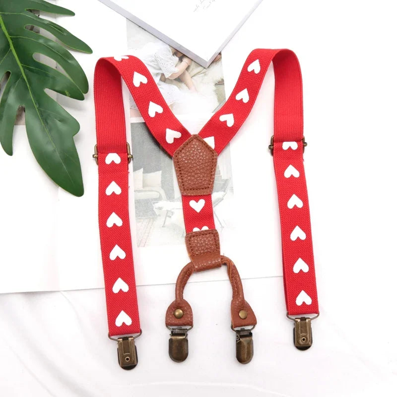 Elastic for Kids Suspenders Y-back 4 Clips Adjustable Trouser Braces Belt for Children Party Fashion Accessories