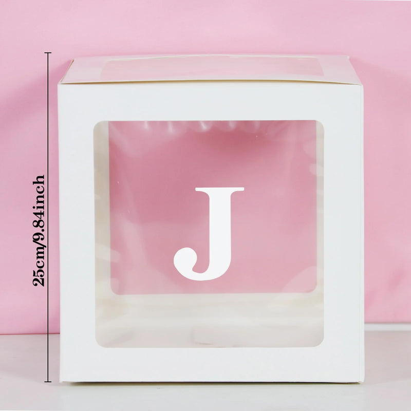 Transparent Letter Balloon Box Baby Shower Decorations Happy Birthday Wedding EID Decor 1st Birthday Party Supplies Balloon Box