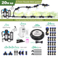 0.7MM Brass Nozzle 60W Self-Priming Pump Timing Misting Spray Kit for Garden Plants Farm Automatic Atomization Cooling System