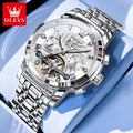 OLEVS 9910 Mens Watch Original Luxury Brand Waterproof Luminous  Automatic Mechanical Watch Dual Calendar Watch Box Reloj