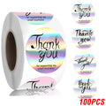 100 - Rainbow Laser Thank You Stickers 1inch Small - View 22 | SAMAG