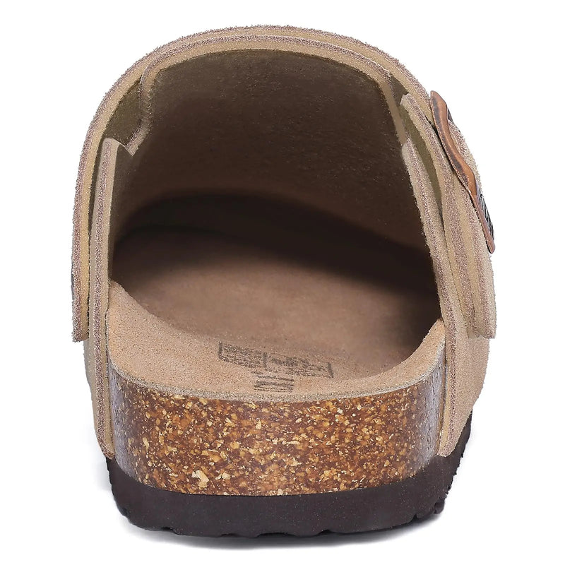 Evshine Women Genuine Clogs Slippers Slip On Unisex Potato Shoes with Adjustable Strap Men Mules Arch Support Cork Footbed Clogs