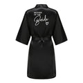 Wedding Party Team Bride Robe Kimono Satin Pajamas Bridesmaid Bathrobe With White Letters YE8171