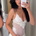 Sexy Lace Bodysuits Women V Neck Sleeveless Backless See Through Slim Short Jumpsuits Female 2026 Autumn New Chic Badyusuit Lady