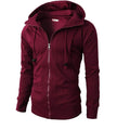 2025 Men Hoodies Sports Jacket Zipper Fitness Hooded Men's Sweatshirt Casual Male Solid Color Spring Outerwear Clothing MY042