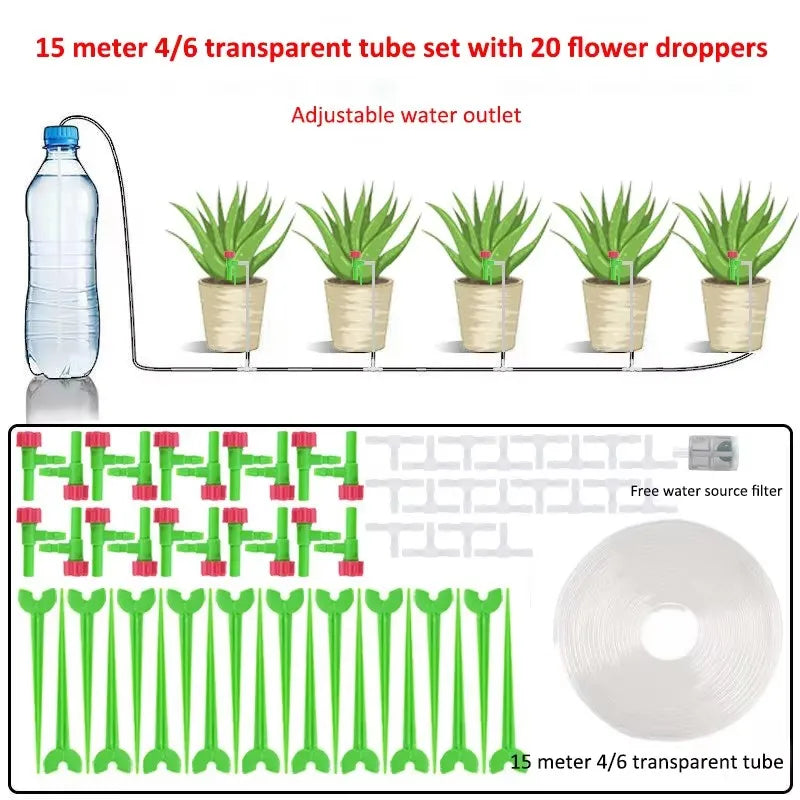 Garden Regulating Drip Irrigation Kit Automatic Watering Device 4/7mm Hose Potted Plants Watering Saving Micro Dripper