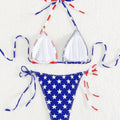 American Flag Print Micro Bikini Set Adjustable Patriotic | SAMAG