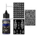 Temporary Tattoo Inks With 3Tattoo Stickers Stencil Kit Freehand Painting Gel for Makeup Trend Party Tattoos For Hand & Body Art