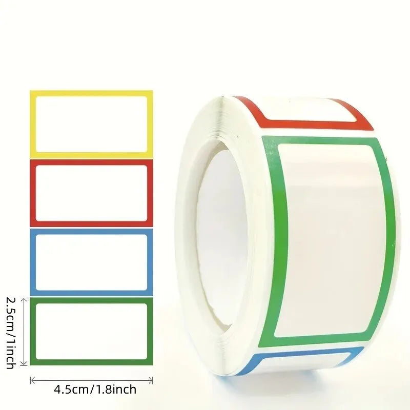 1 Roll 250Pcs Colorful Blank Handwritten Name Stickers Labels Children School Teacher Offer Stationery Sticker Water Bottle Desk