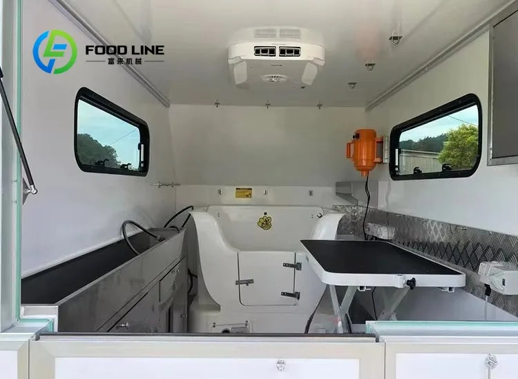 Dog Grooming Tub in the Trailer Integrated Stainless Steel Bathing Station in Mobile Pet Grooming Unit