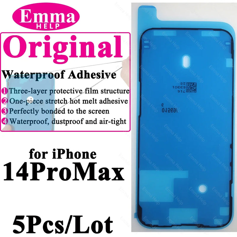 5Pcs Waterproof Sticker for iPhone 13 12 11 Pro Max 14Plus 3M Adhesive LCD Screen Frame Seal Repair Adhesive iphone Acccessories
