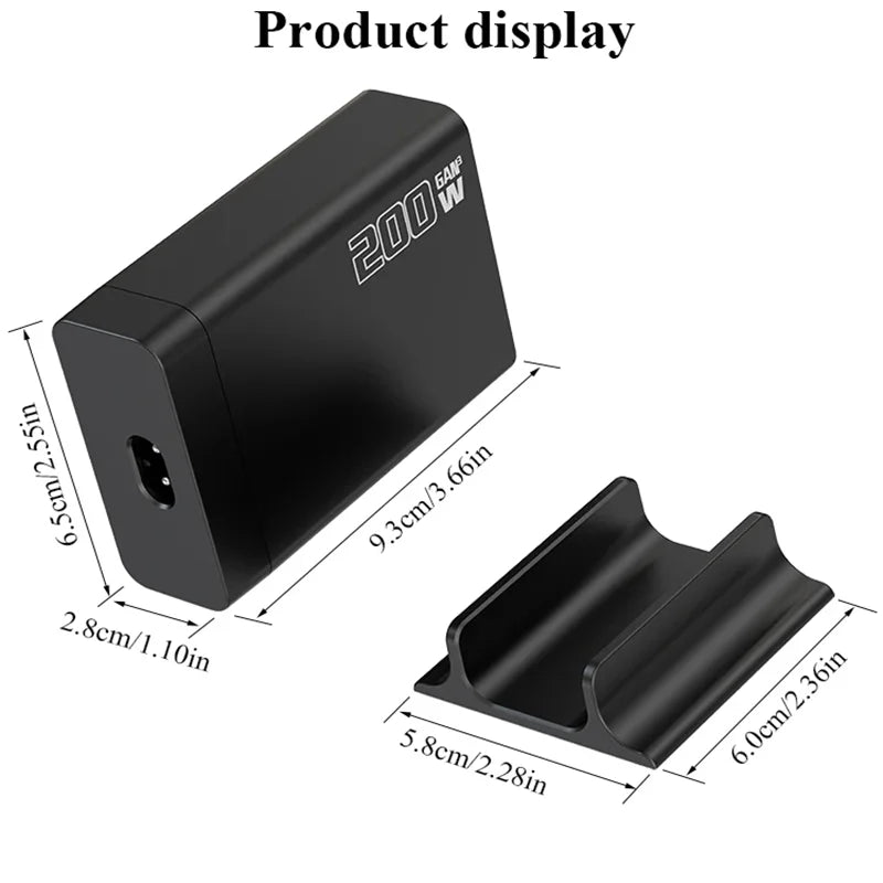 200W Desktop USB C Quick Charger GaN PD Fast Charger 6 Port Mobile Charging Adapter For Laptop iPhone 17 16 15 Samsung Xiaomi