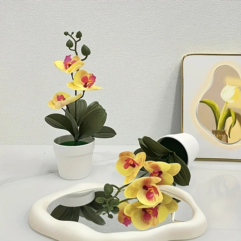Artificial orchid, home/office decoration - display of living room dining table, entrance flower decoration, not easy to fade