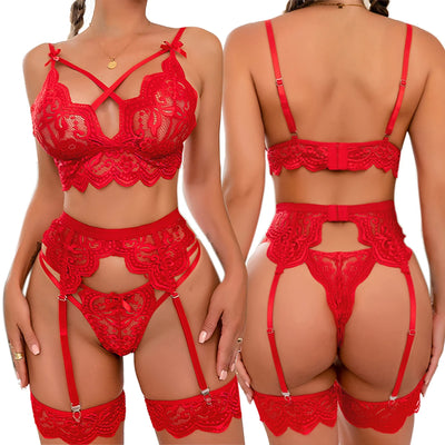 Sexy Erotic Lingerie Women Bra And Panty Garters See | SAMAG
