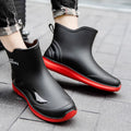 Ankle Rain Boots for Men Integrated Forming Simple Waterproof Rain Shoes Toughness Anti-slip Fishing on Work Camping Waterproof