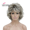 StrongBeauty Short Wig Soft Tousled Curls Blonde Highlights Full Synthetic Wigs COLOUR CHOICES